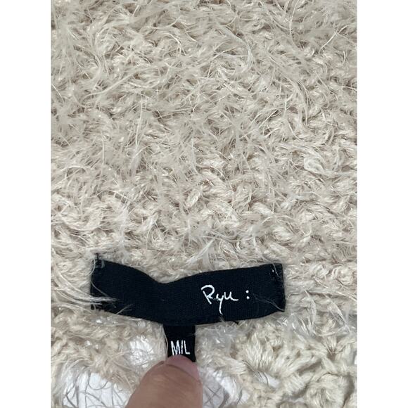 Ryu: Boho Lace Style Back Open Knit Cardigan Women's Size M/L Western Festival - Picture 5 of 10